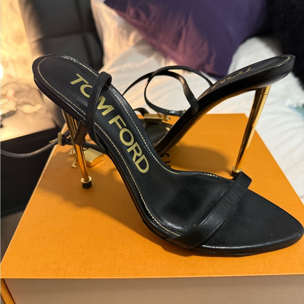 Tom Ford Women's Heels in Black with Gold Stiletto